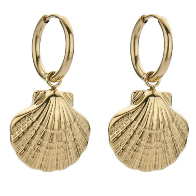Oorbellen schelpjes goud handgemaakte oorbellen van Joy & Clay