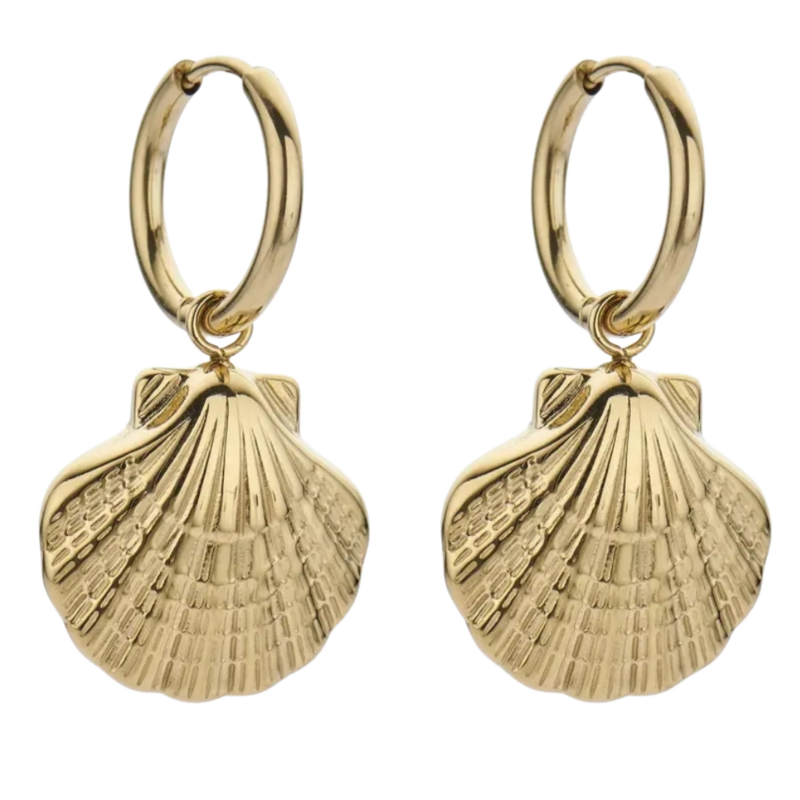 Oorbellen schelpjes goud handgemaakte oorbellen van Joy & Clay