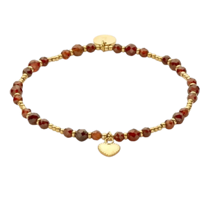 Kralenarmband rood goud