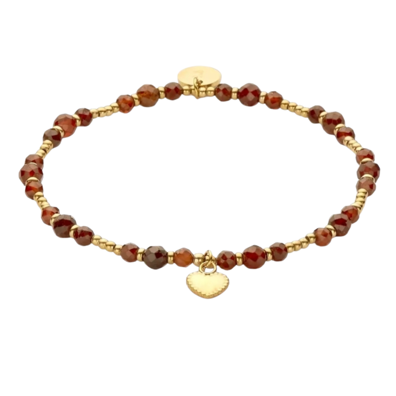Kralenarmband rood goud handgemaakte armband van Joy & Clay