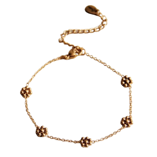 Fijne armband madeliefjes handgemaakte armband van Joy & Clay