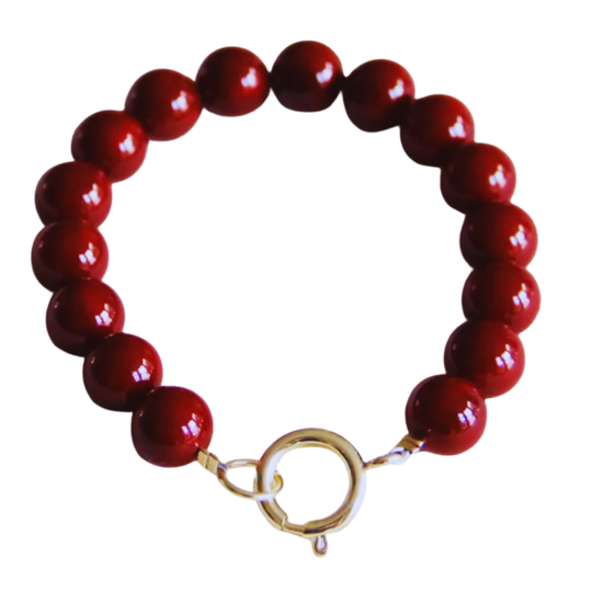 Kralenarmband bordeauxrood