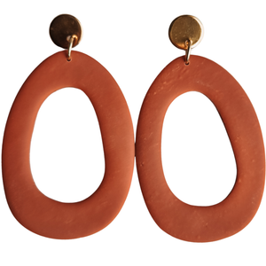 Statement oorbellen roestbruin