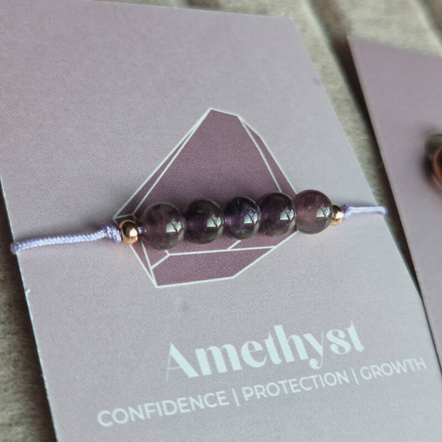Armbandje edelsteen amethist handgemaakt sieraad van Joy & Clay