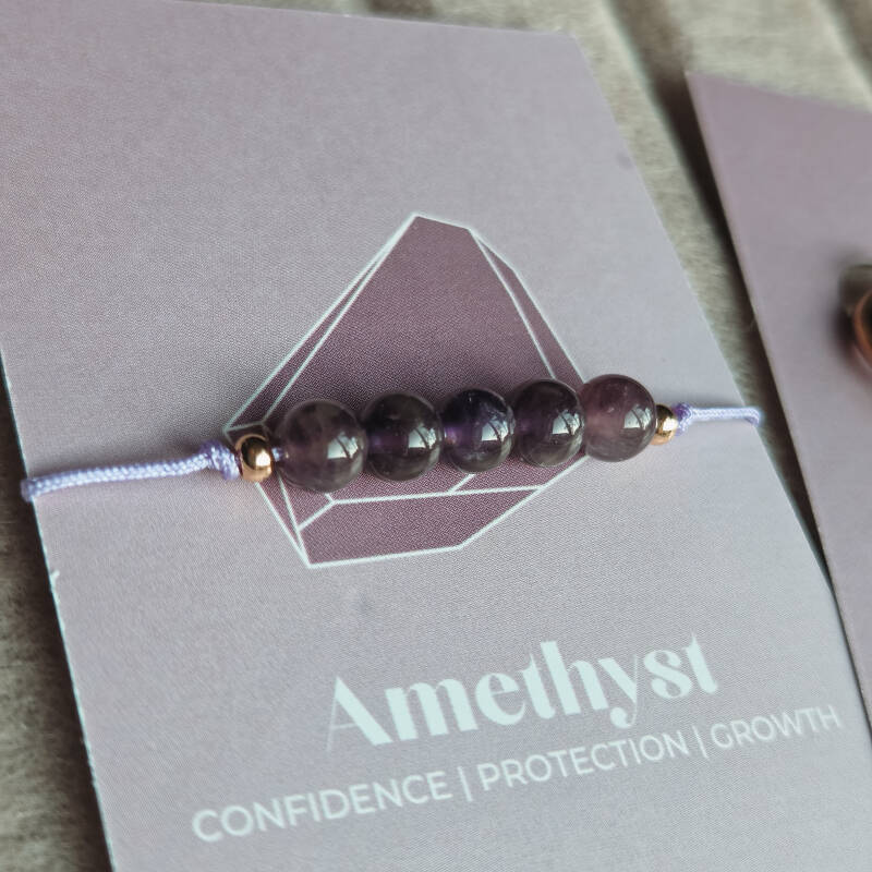 Armbandje edelsteen amethist handgemaakt sieraad van Joy & Clay