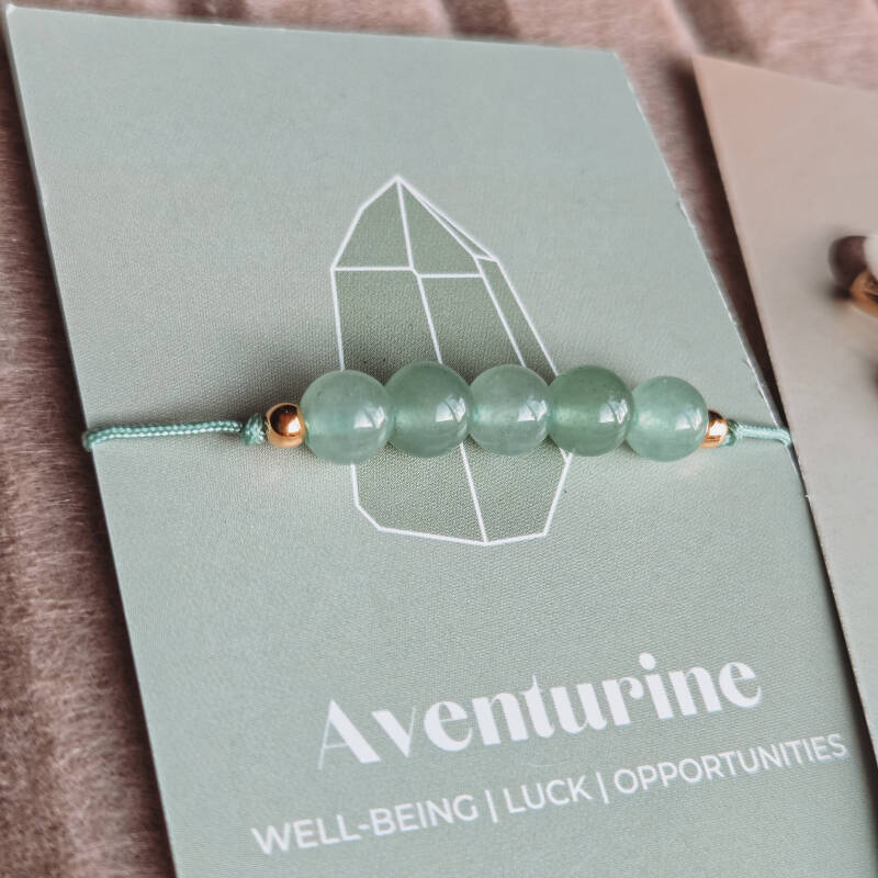 Armbandje edelsteen avonturijn handgemaakt sieraad van Joy & Clay