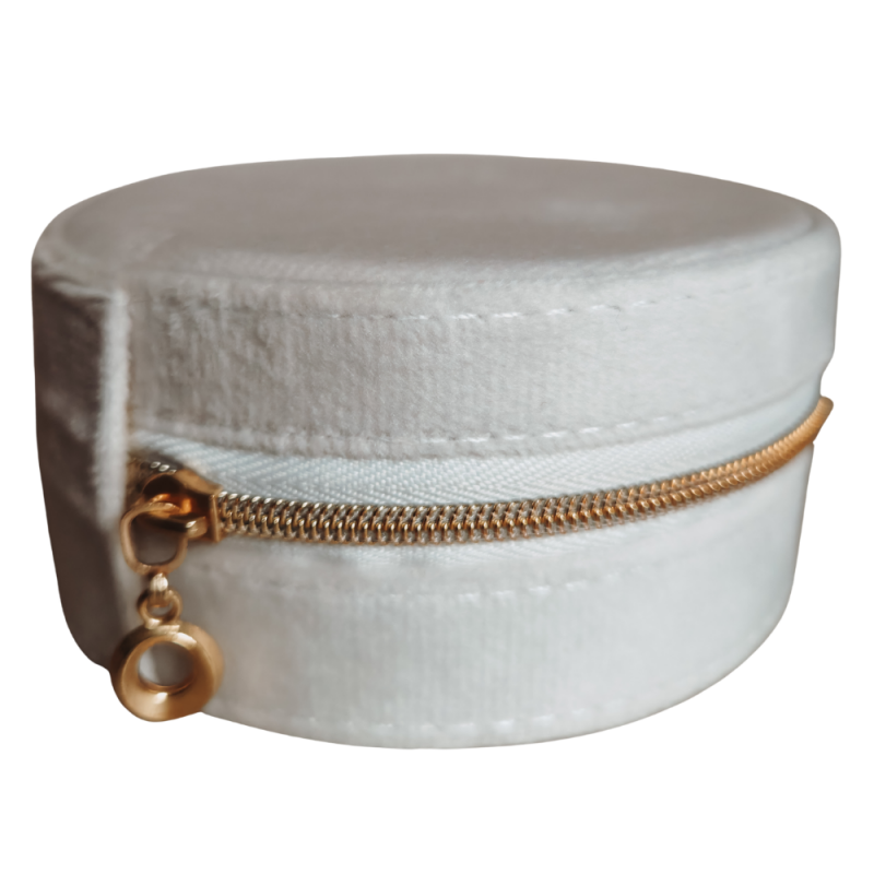 Sieradendoosje rond wit sieraden bewaren van Joy & Clay