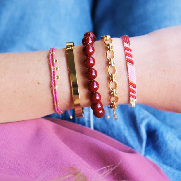 Kralenarmband mokka