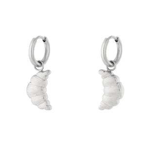 Croissantjes oorbellen zilver