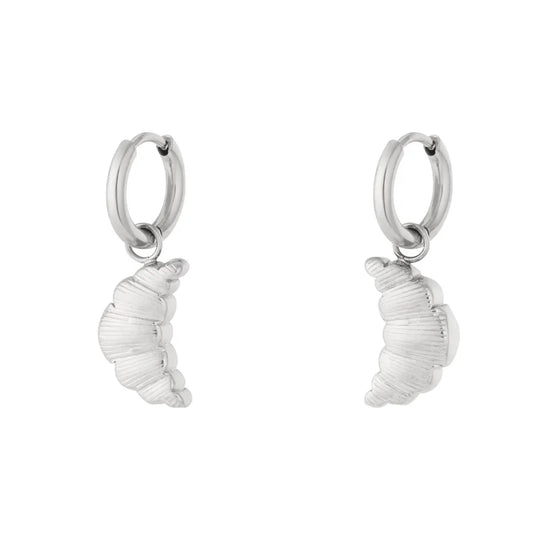 Croissantjes oorbellen zilver