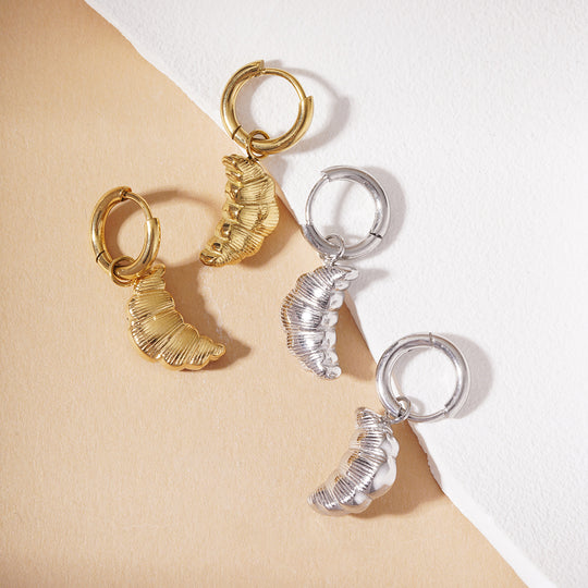 Croissantjes oorbellen zilver