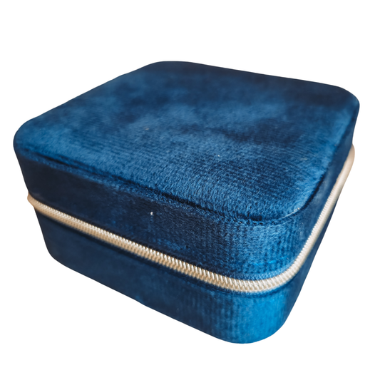 Sieradendoosje donkerblauw velours