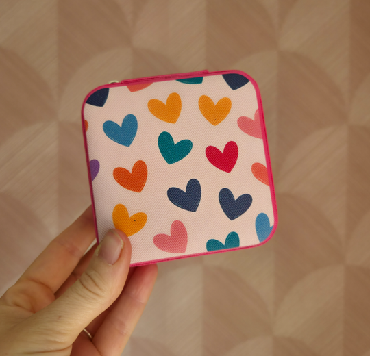 Sieradendoosje hartjes roze