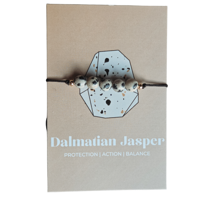 Armbandje edelsteen dalmatiër jaspis handgemaakte armband van Joy & Clay