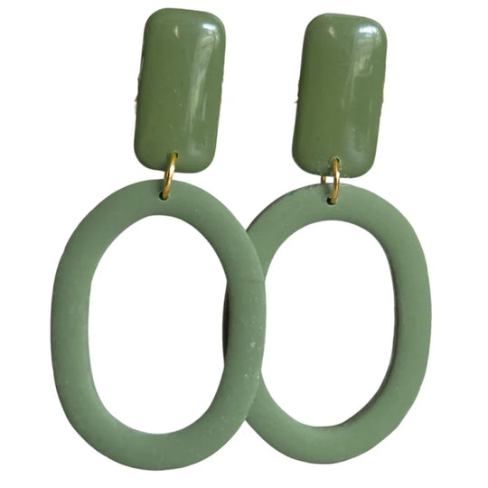Clip oorbellen statement groen