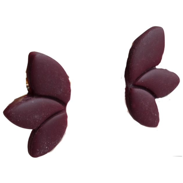 Studs - bordeauxrood handgemaakte oorbellen van Joy & Clay