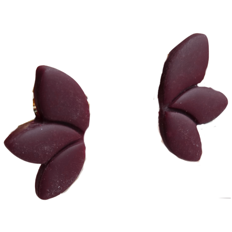 Studs - bordeauxrood handgemaakte oorbellen van Joy & Clay