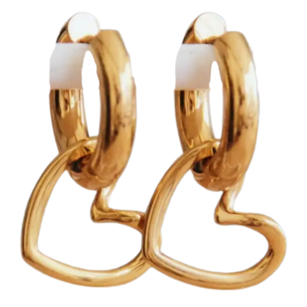 Ring met hartje goud handgemaakte oorbellen van Joy & Clay