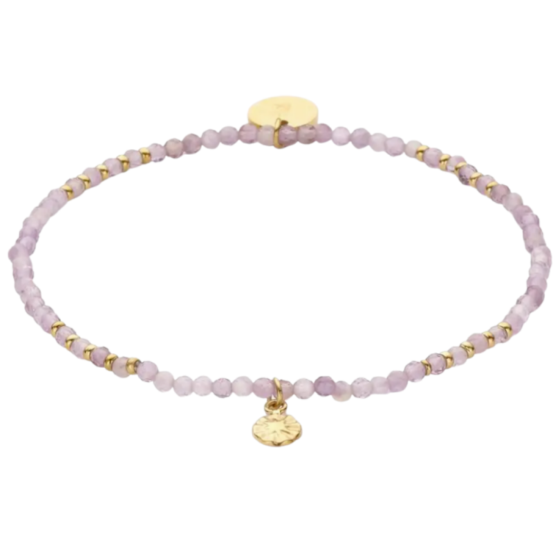 Kralenarmband lila handgemaakte armband van Joy & Clay