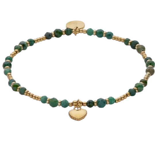 Kralenarmband groen goud handgemaakte armband van Joy & Clay