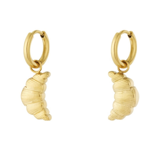Croissantjes oorbellen goud