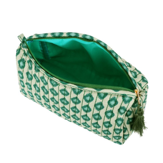 Retro groen make-up tasje groot handgemaakt sieraad van Joy & Clay