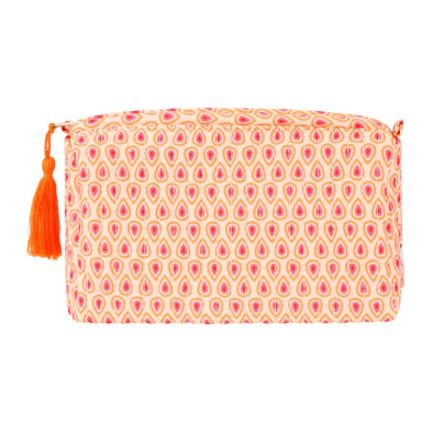Roze/oranje make-up tasje groot sieraden bewaren van Joy & Clay