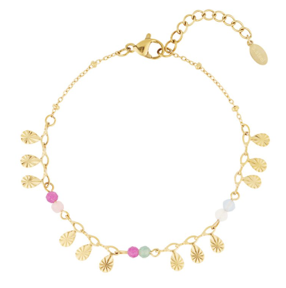Armband gekleurde steentjes handgemaakte armband van Joy & Clay