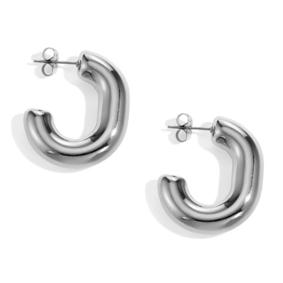 Chunky hoops zilver handgemaakte oorbellen van Joy & Clay