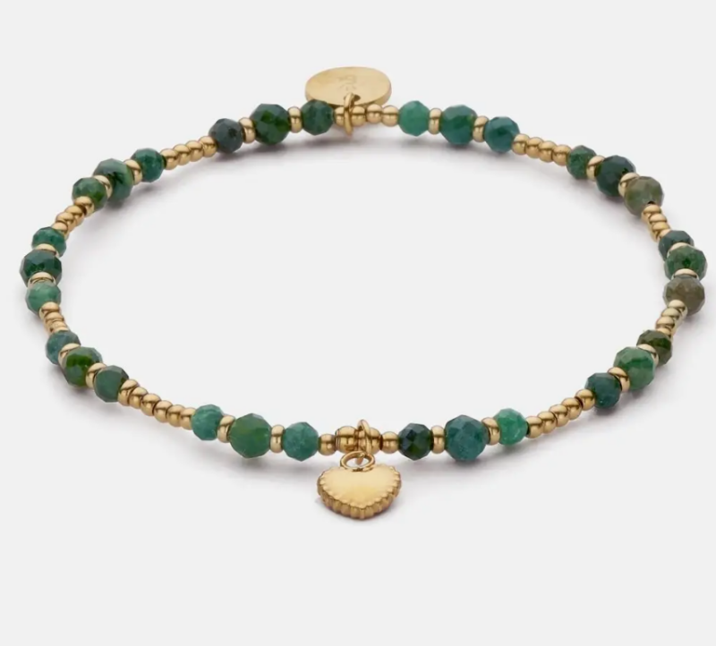 Kralenarmband groen goud handgemaakt sieraad van Joy & Clay