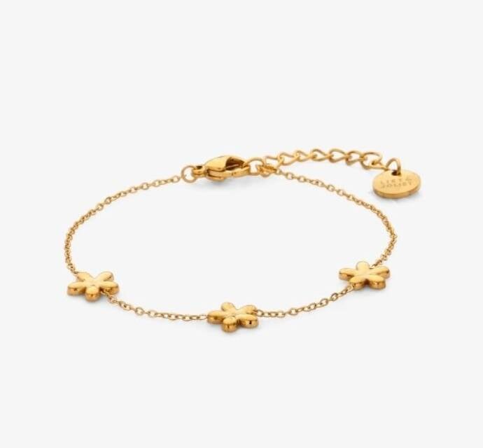 Armband bloemetjes goud handgemaakte armband van Joy & Clay
