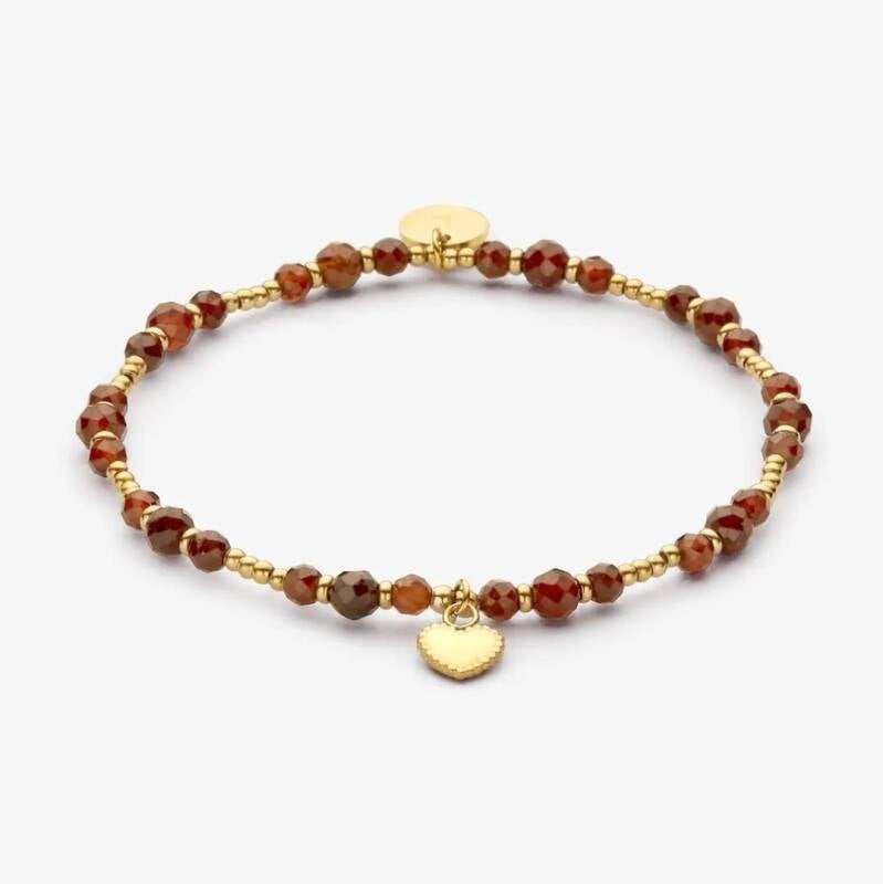 Kralenarmband rood goud handgemaakt sieraad van Joy & Clay